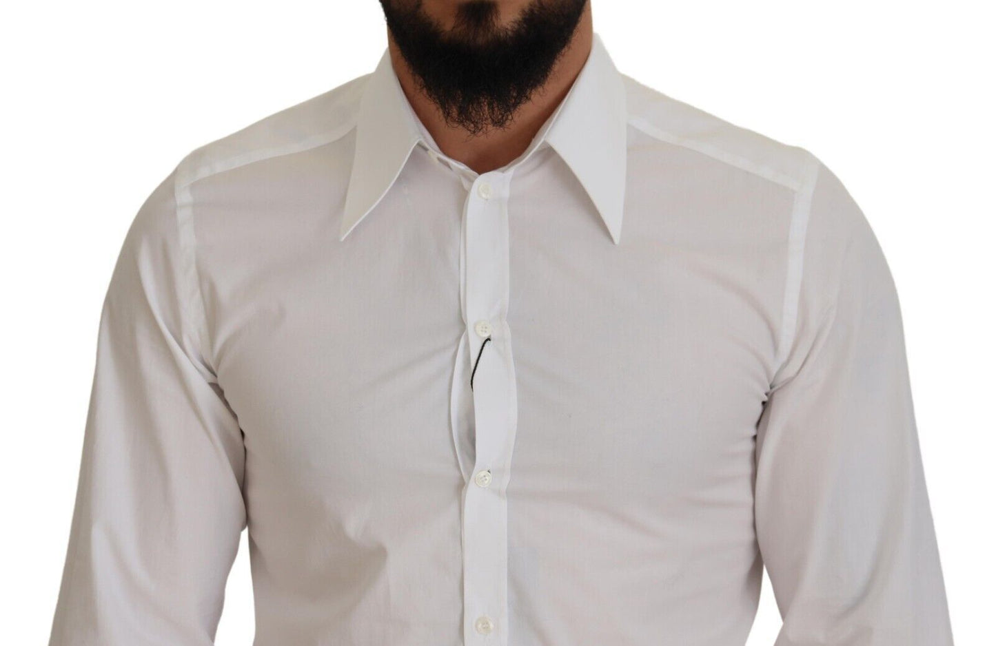 Elegant White Slim Fit Dress Shirt