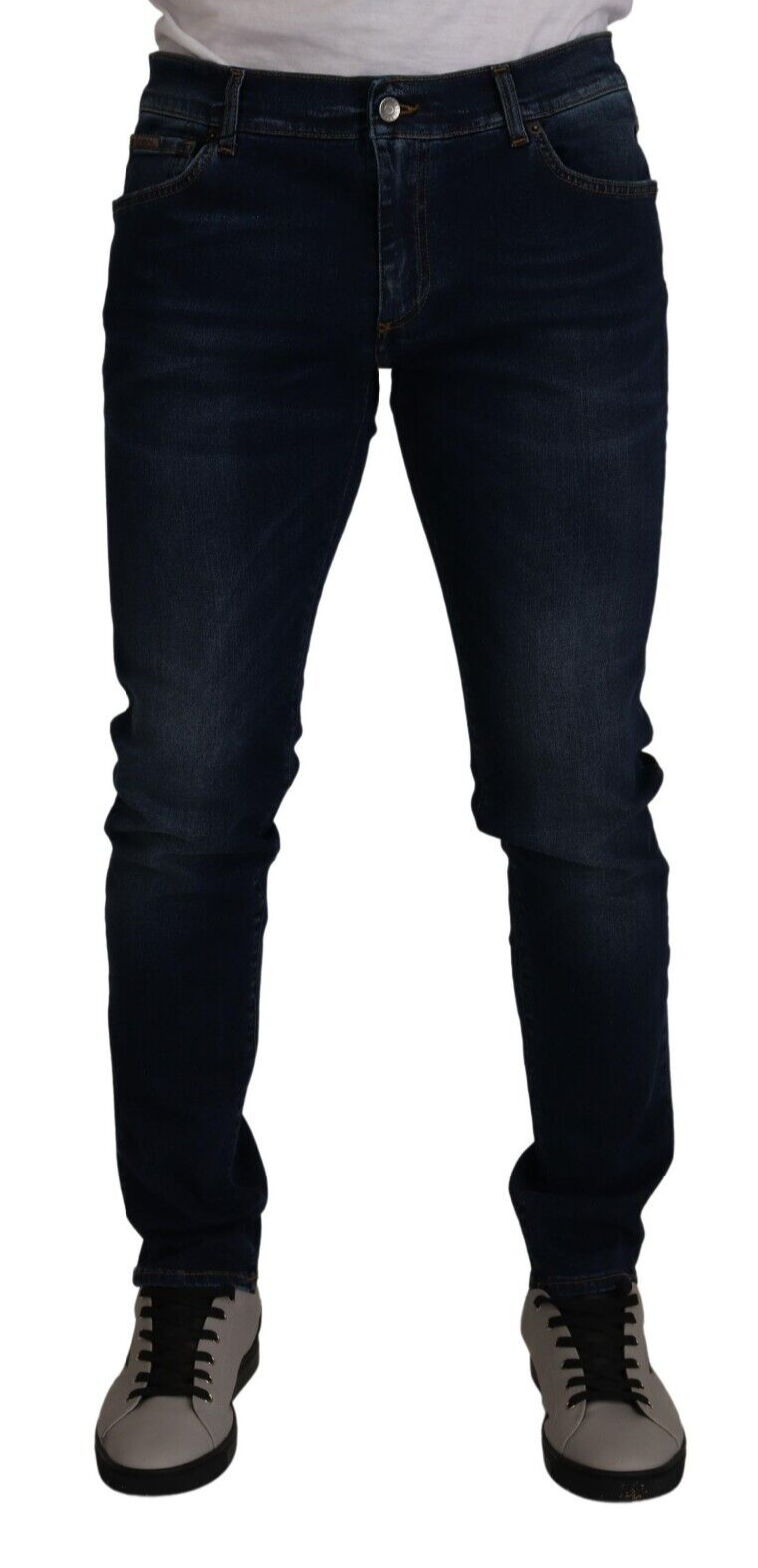 Chic Slim Fit Dark Blue Denim Jeans