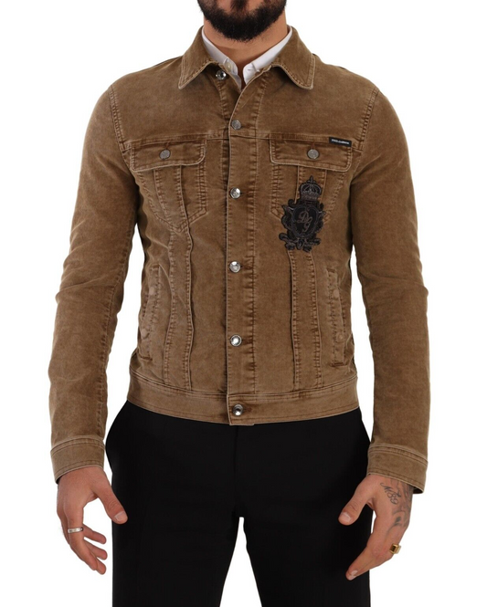 Elegant Corduroy Logo Jacket