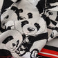 Multicolor Panda Print Silk Shawl Wrap Scarf