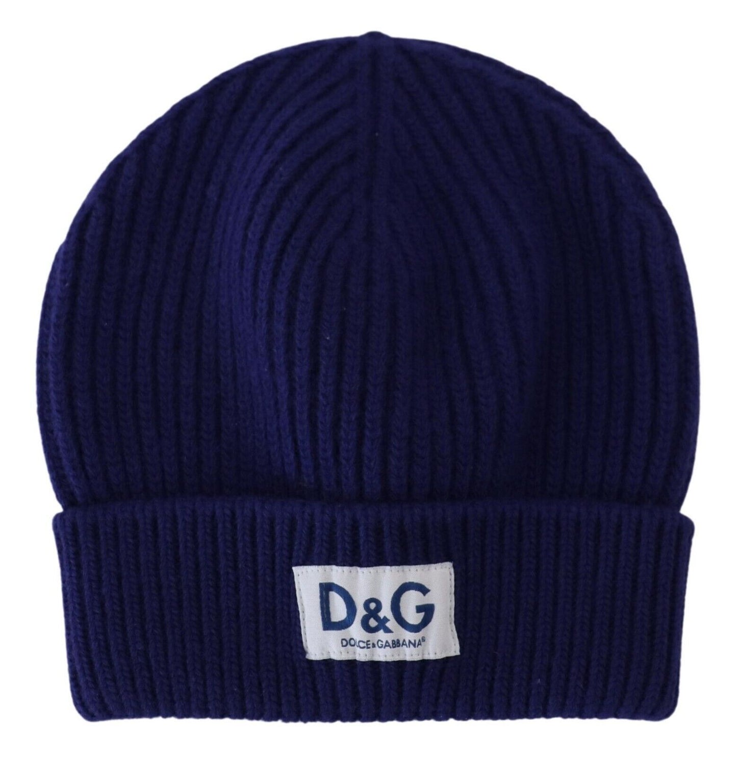 Elegant Blue Virgin Wool Beanie Hat for Men