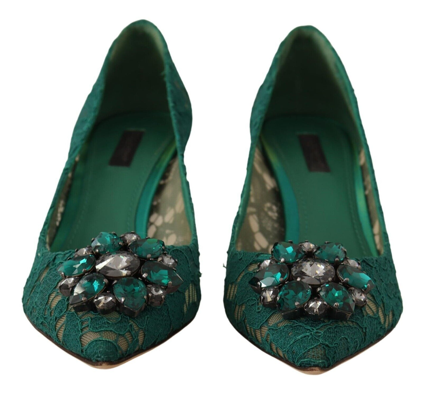 Emerald Taormina Lace Crystal Pumps