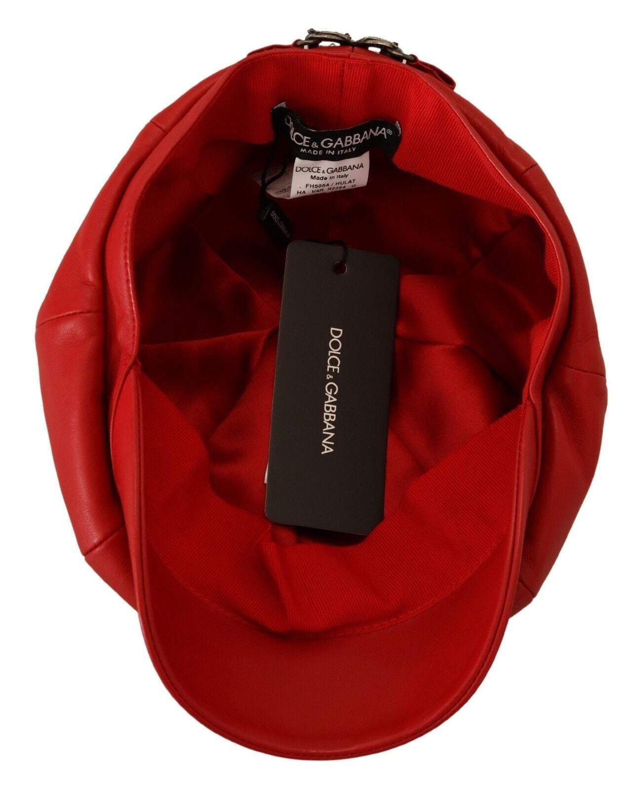 Exquisite Red Leather Cabbie Hat