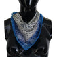 Elegant Blue Silk Men's Bandana Head Wrap