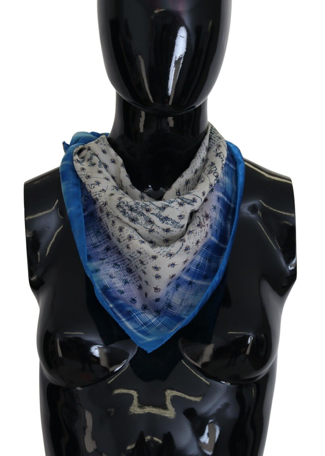 Elegant Blue Silk Men's Bandana Head Wrap