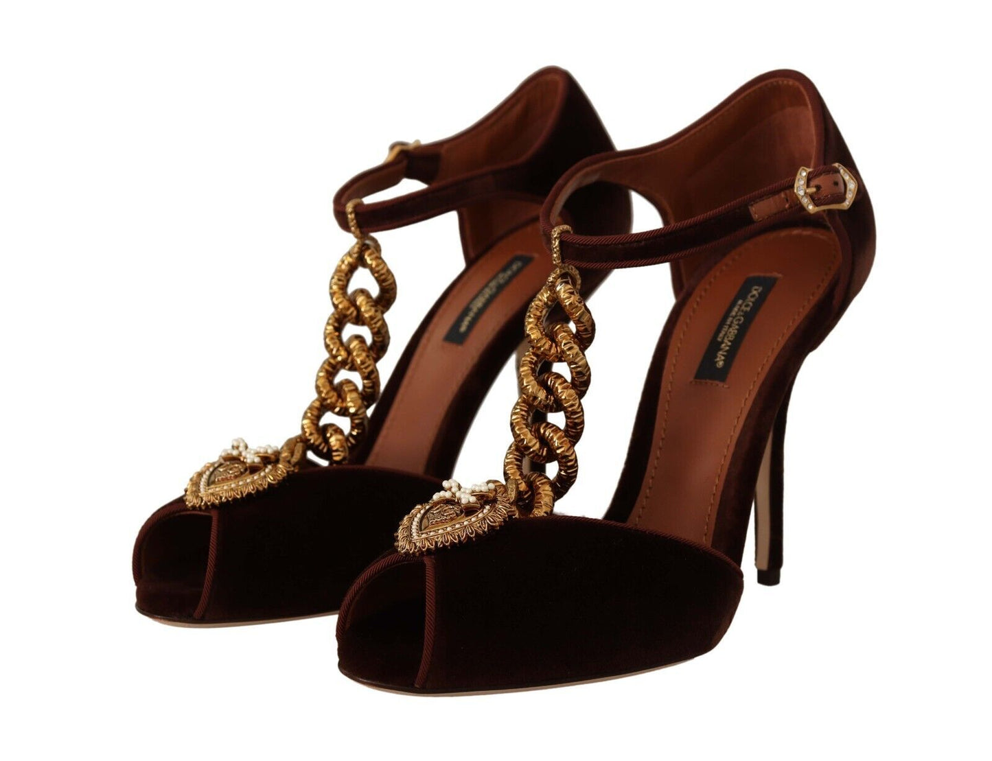 Maroon Devotion T-Chain Heels Sandals