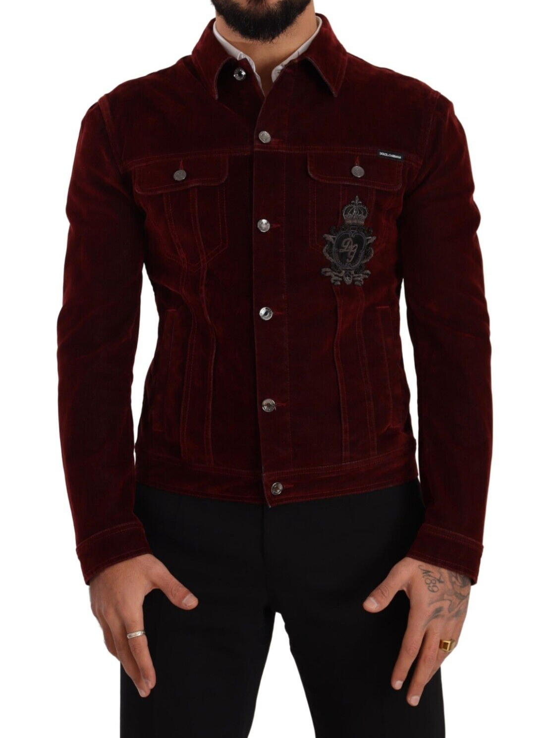 Elegant Burgundy Biker Velvet Jacket