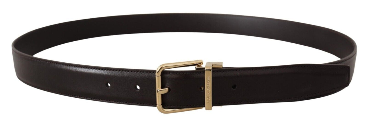 Elegant Dark Brown Leather Belt