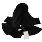 Chic Black Hooded Scarf Hat by Top Designer