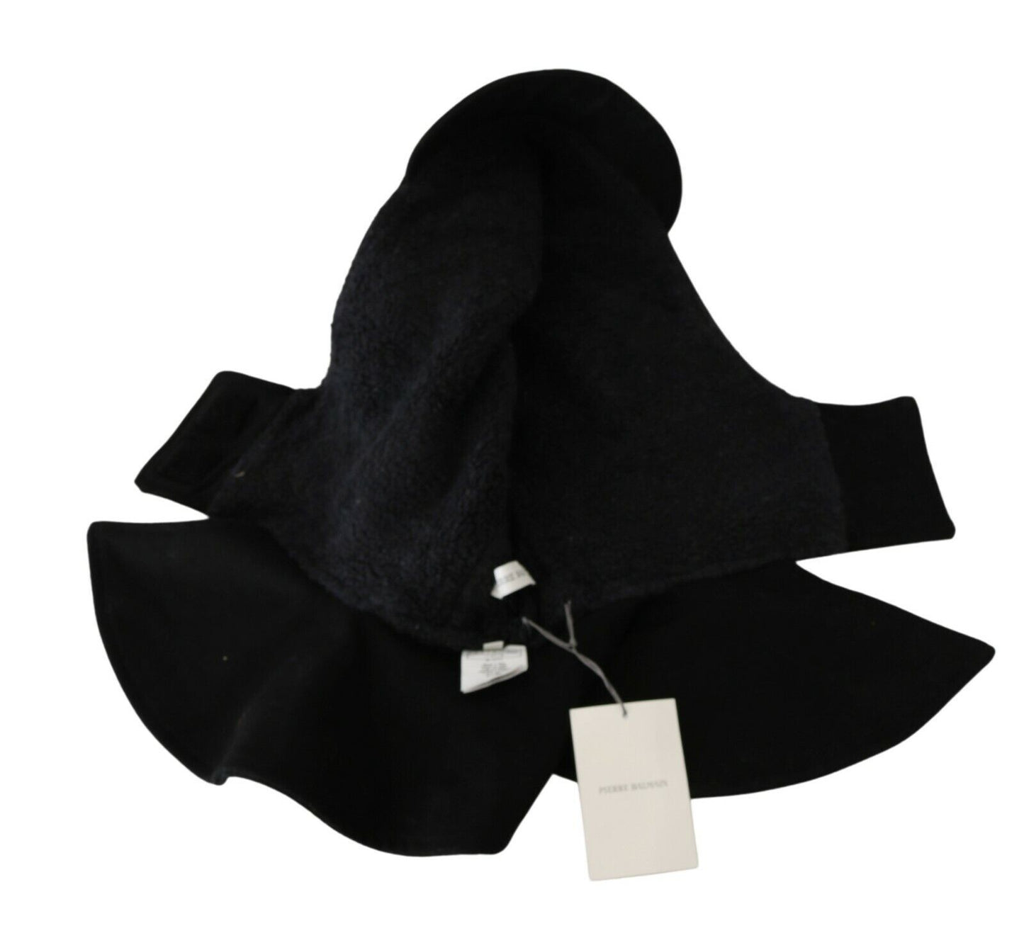 Chic Black Hooded Scarf Hat by Top Designer