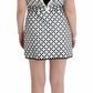Chic Black and White Leather Mini Dress