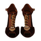 Maroon Devotion T-Chain Heels Sandals