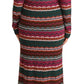 Multicolor Stripe Wool Knitted Maxi Sheath Dress
