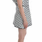 Chic Black and White Leather Mini Dress