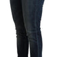 Blue Washed Cotton Low Waist Slim Fit Denim Jeans