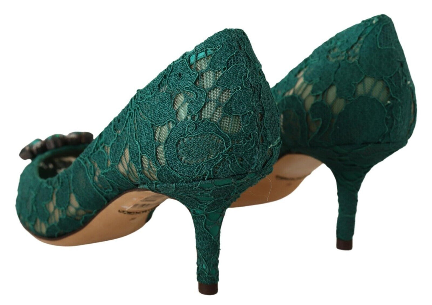 Emerald Taormina Lace Crystal Pumps