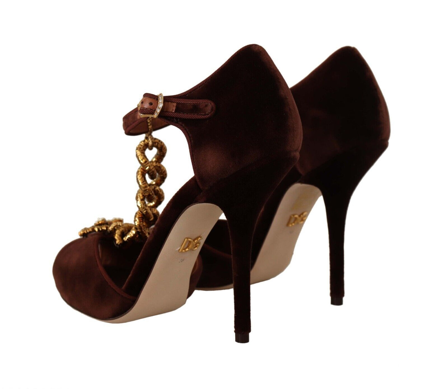 Maroon Devotion T-Chain Heels Sandals