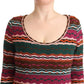 Multicolor Stripe Wool Knitted Maxi Sheath Dress