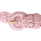 Elegant Pink Viscose Women's Belt - Made in Italy