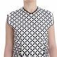 Chic Black and White Leather Mini Dress