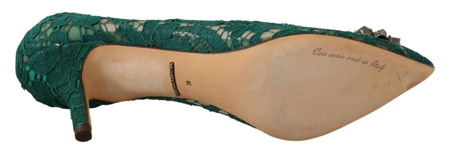 Emerald Taormina Lace Crystal Pumps