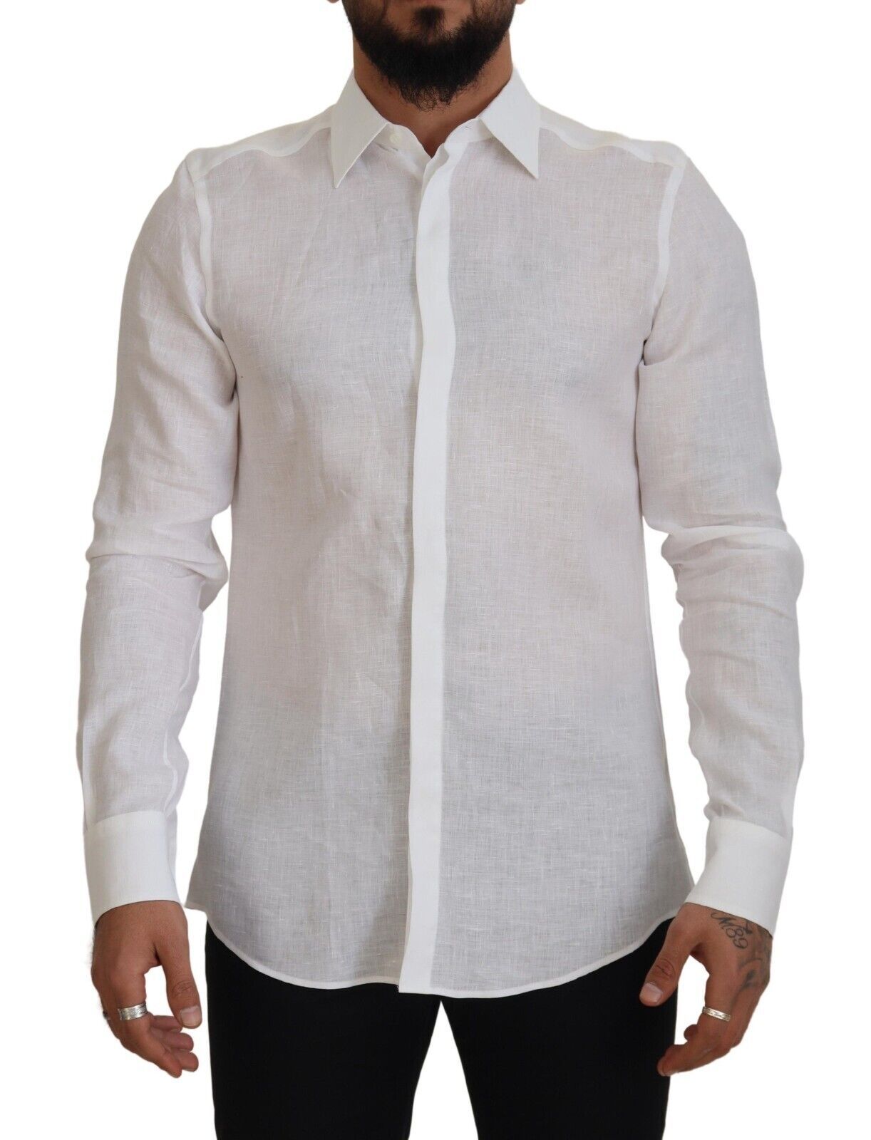 Elegant White Martini Dress Shirt