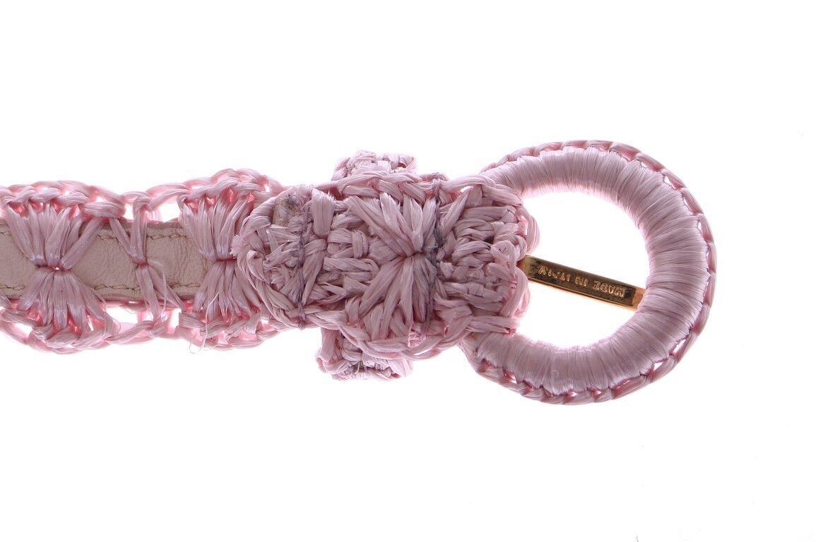 Elegant Pink Viscose Women's Belt - Made in Italy