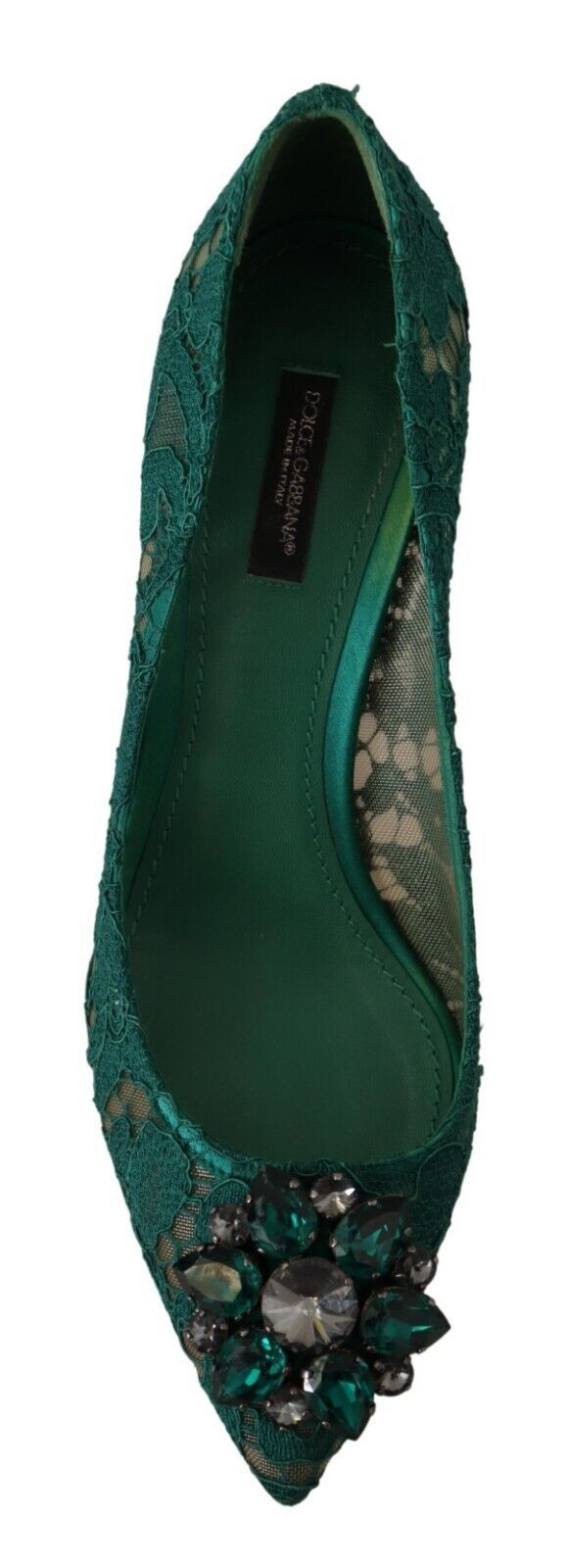 Emerald Taormina Lace Crystal Pumps