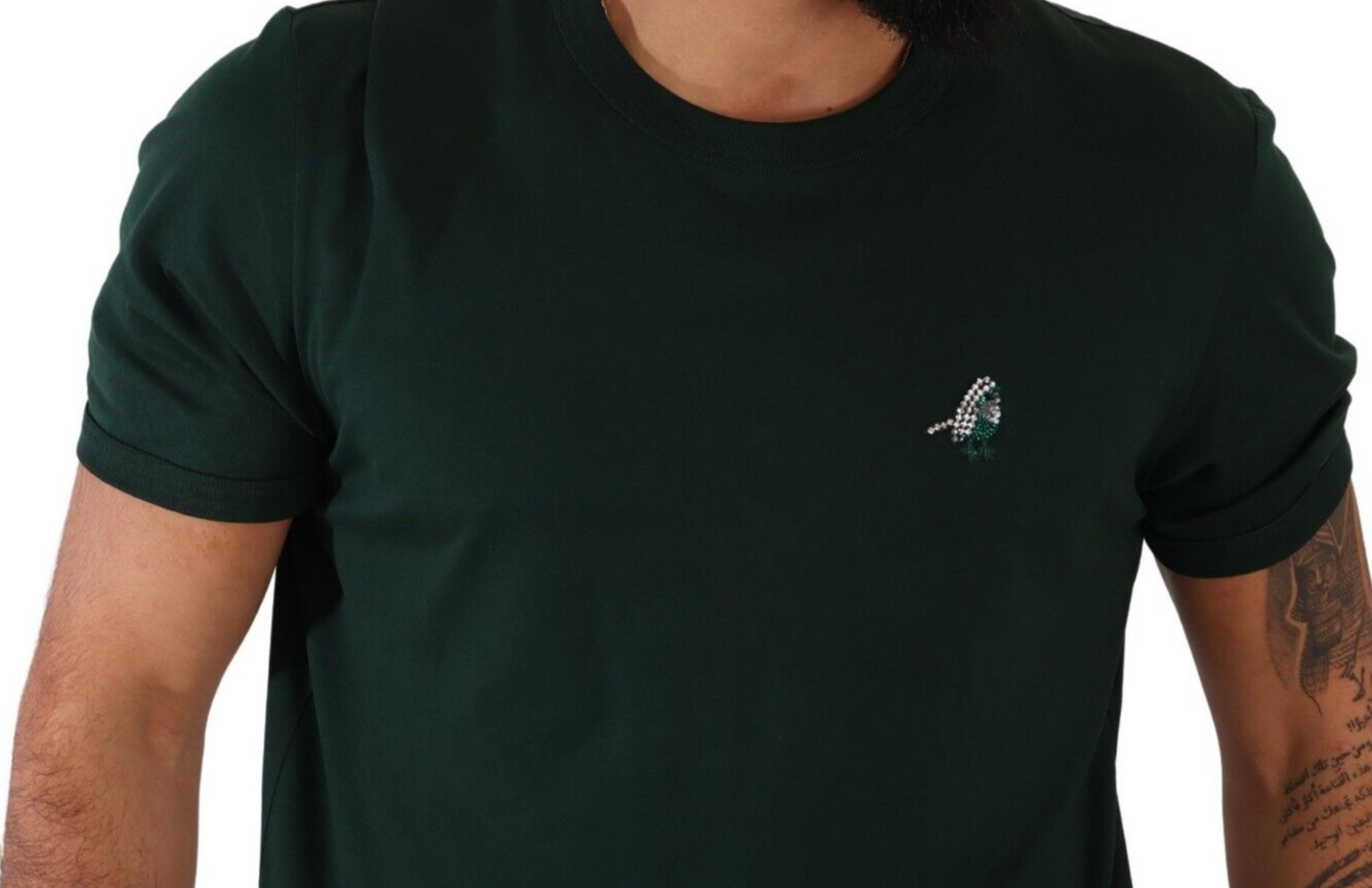 Elegant Dark Green Crew Neck Tee