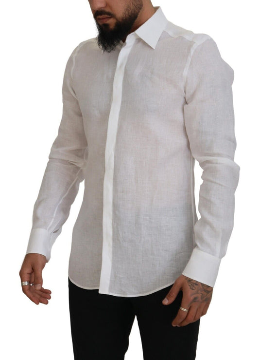 Elegant White Martini Dress Shirt