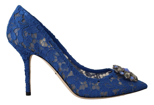 Elegant Taormina Lace Heels with Crystal Embellishment