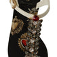 Black White Heart Crystal Sandals Flip Flop Shoes