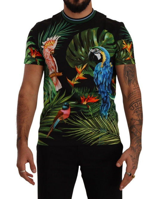 Jungle Print Crew Neck Cotton Tee