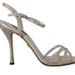 Crystal-Embellished Silk Blend Heels