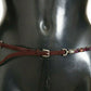 Brown Leather Purple Crystal Chain Belt
