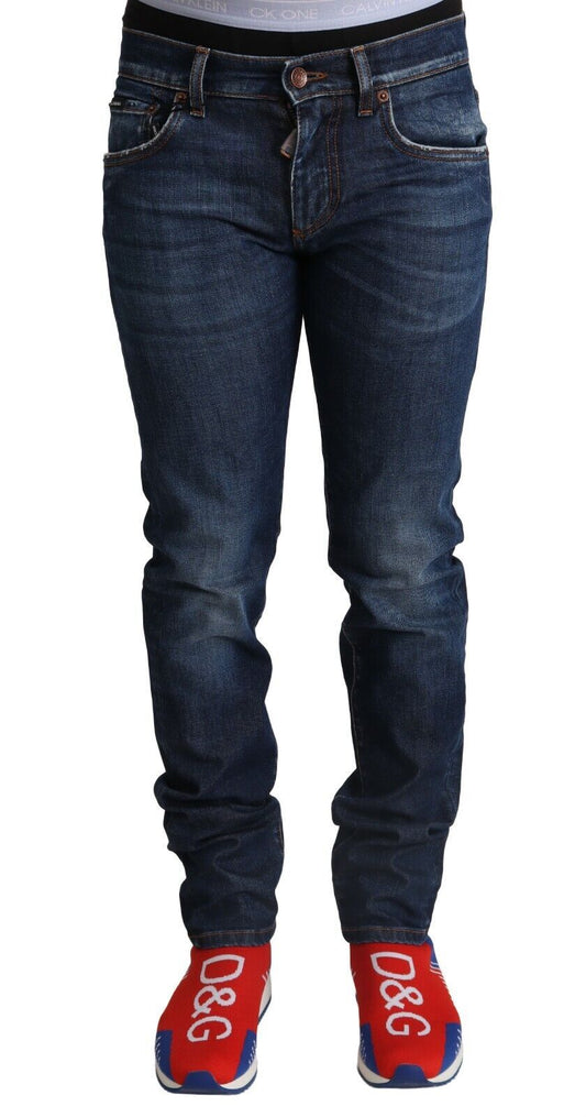 Elegant Slim Fit Italian Denim Jeans