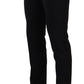 Elegant Black Patterned Wool-Silk Suit