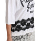 White Fashion Sinner Cotton Lace T-shirt Top