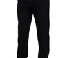 Elegant Black Striped Wool Suit