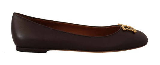 Elegant Leather Loafer Flats in Brown