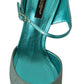 Aqua Blue Glitter Heels Sandals