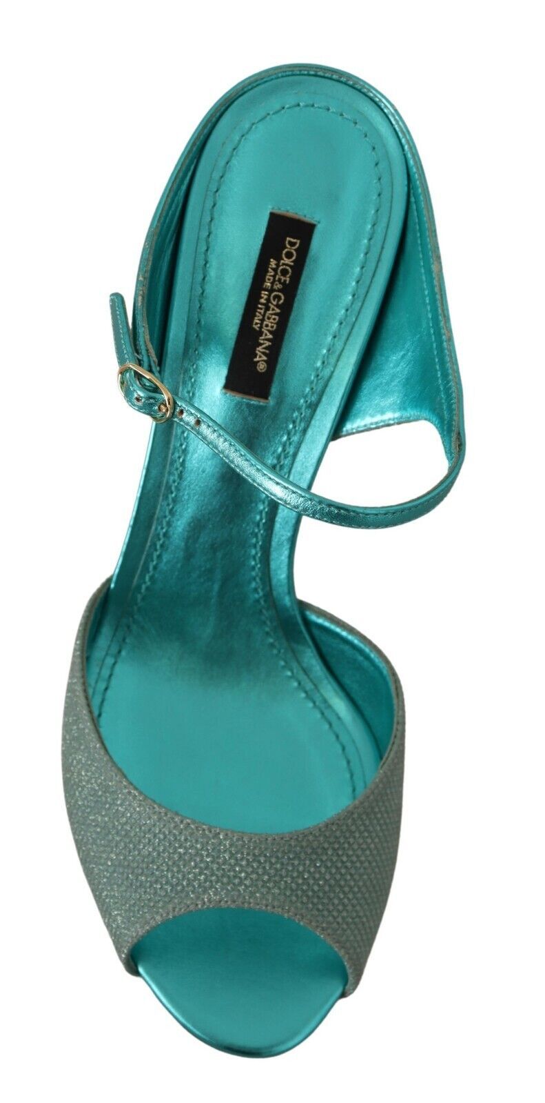 Aqua Blue Glitter Heels Sandals