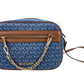 Jet Set East West Denim Signature Zip Chain Crossbody Bag Purse