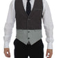 Gray Polka Dot Dress Vest Gilet Weste