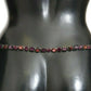 Brown Leather Purple Crystal Chain Belt