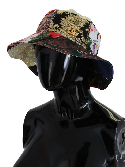 Multicolor Metallic Bucket Hat with Logo Details