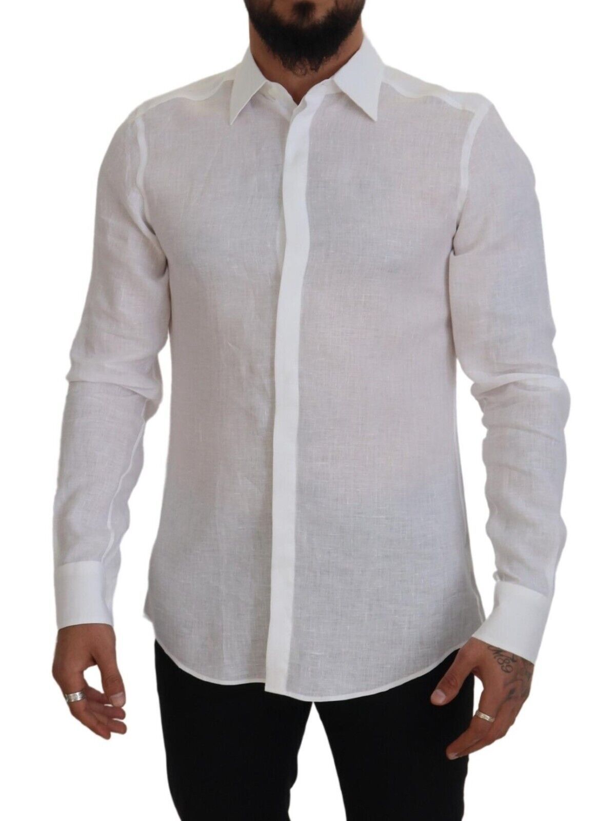 Elegant White Martini Dress Shirt