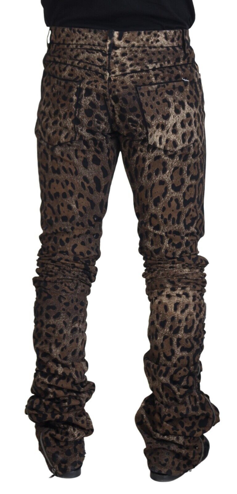 Exquisite Leopard Print Cotton Jeans