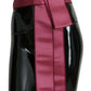 Pink 100% Silk 3 Button Closure Wide Waist Belt
