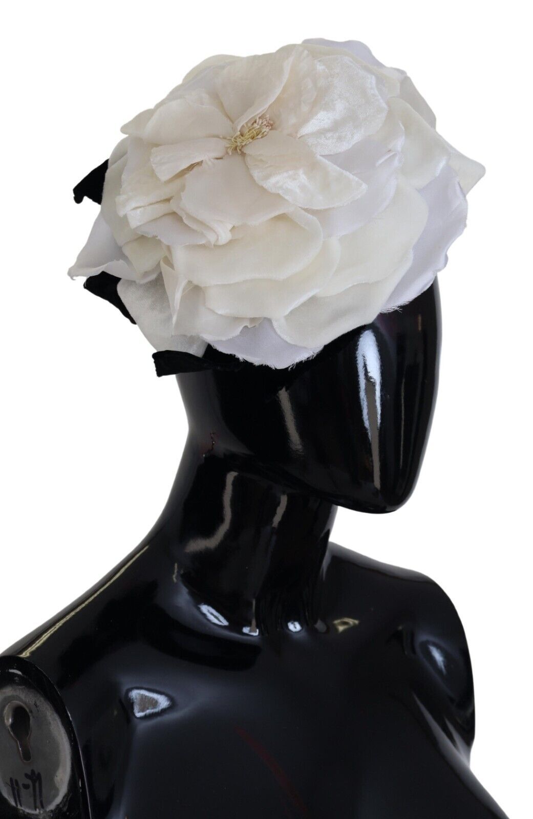 Elegant White Silk Floral Hat